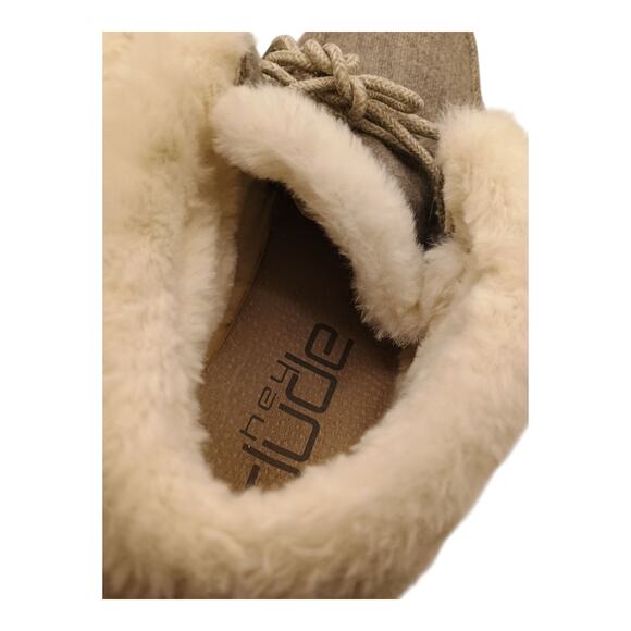 Hey Dude Women's Britt Shoes Size 10 Gray and White Faux Fur Lined Ankle Bootie - Picture 8 of 9